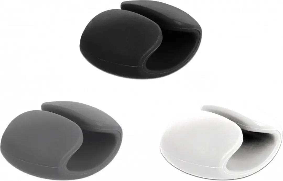 Delock Kabelhouders 6 Stuks - Zwart/Wit/Grijs