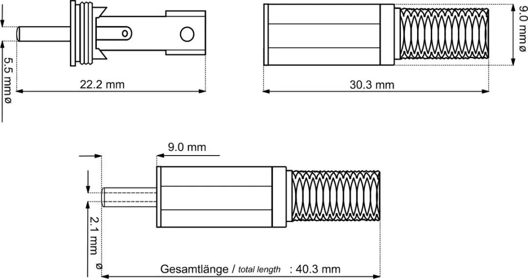 Goobay Soldeerbare DC-stekker 2,1x5,5mm - 10 Stuks - Zwart