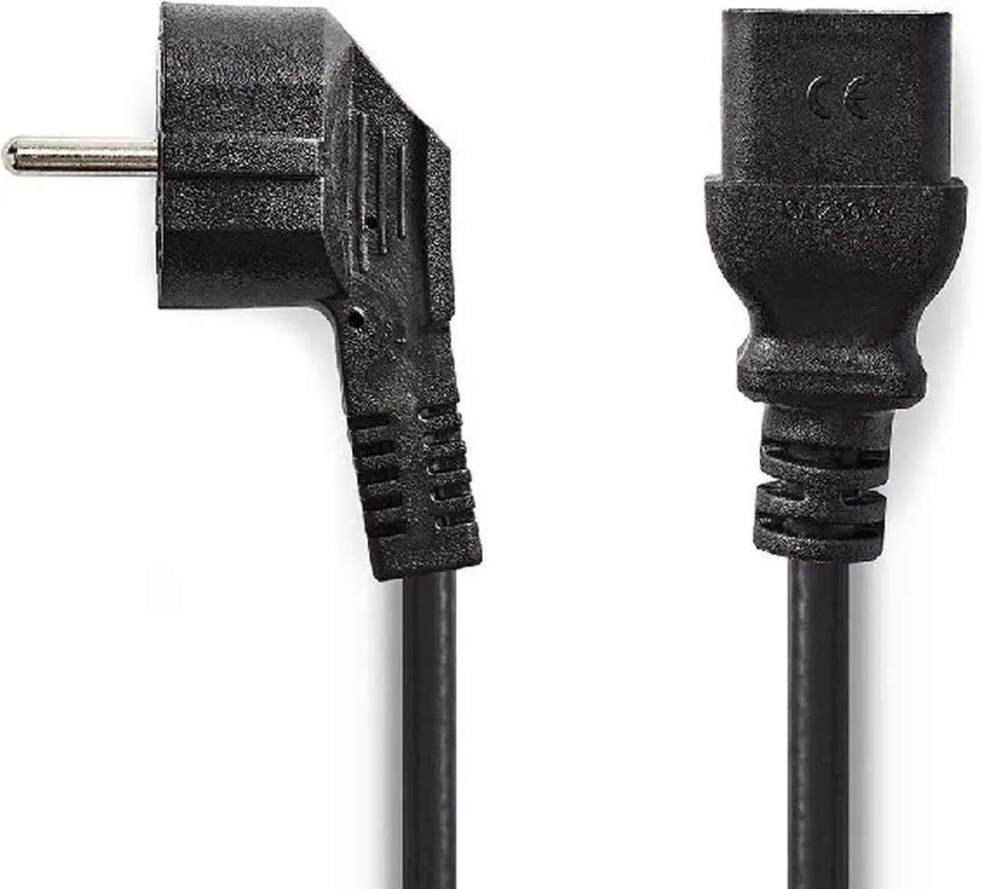 Nedis Stroomkabel Type F IEC-320-C19 Gehoekt 2.00m - Zwart
