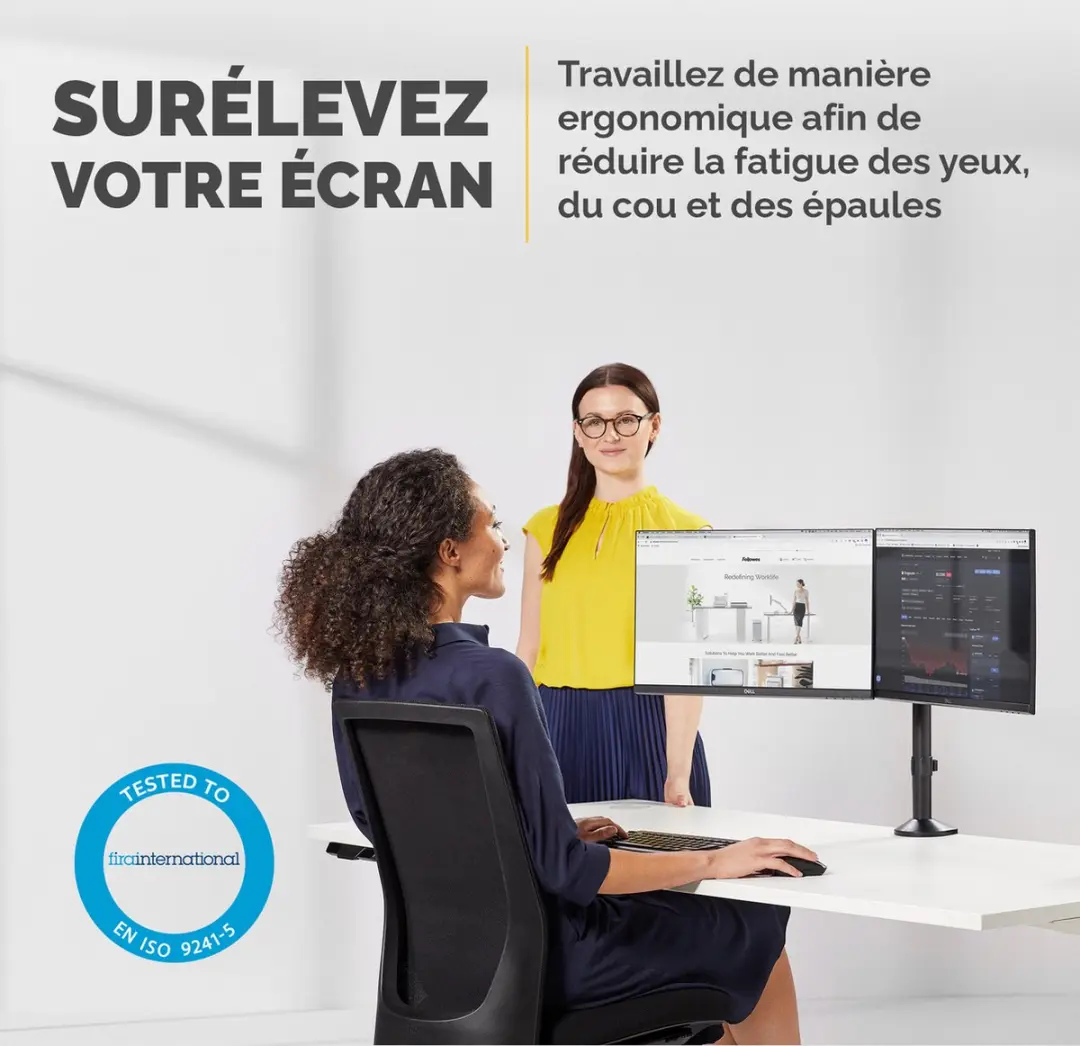 Fellowes Reflex Dubbele Monitorarm 8502601 - Zwart