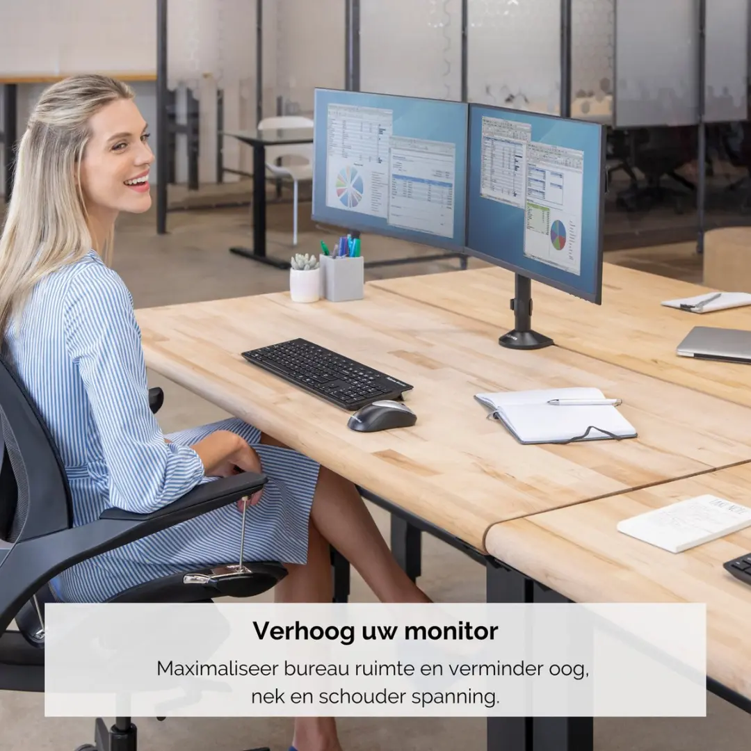 Fellowes Reflex Dubbele Monitorarm 8502601 - Zwart
