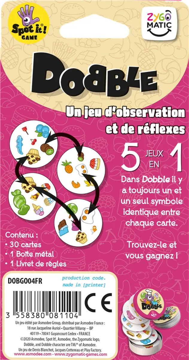 Asmodee Dobble Gourmandise Kaartspel - 2-8 Spelers
