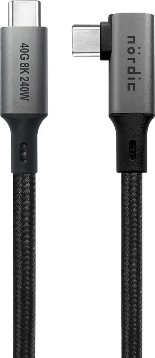 NÖRDIC USB4 PD3.1 Kabel 240W 8K 60Hz - 40Gbps 2m - Grijs