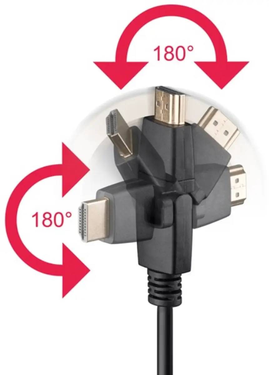Goobay HDMI 2.0 Kabel 4K 60Hz - 5m - Volledig draaibaar - Verguld
