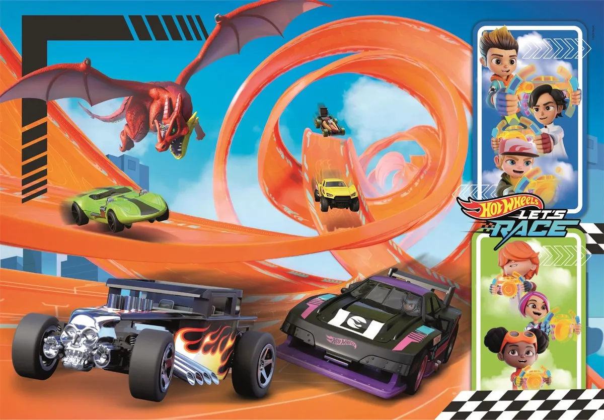 Clementoni Hot Wheels Kinderpuzzel 104 Stuks - Multicolor