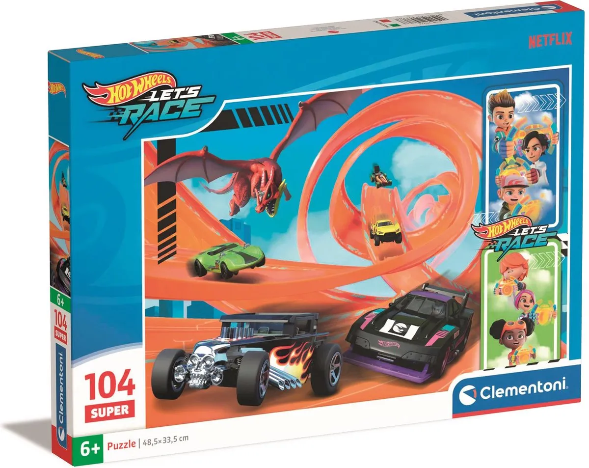 Clementoni Hot Wheels Kinderpuzzel 104 Stuks - Multicolor