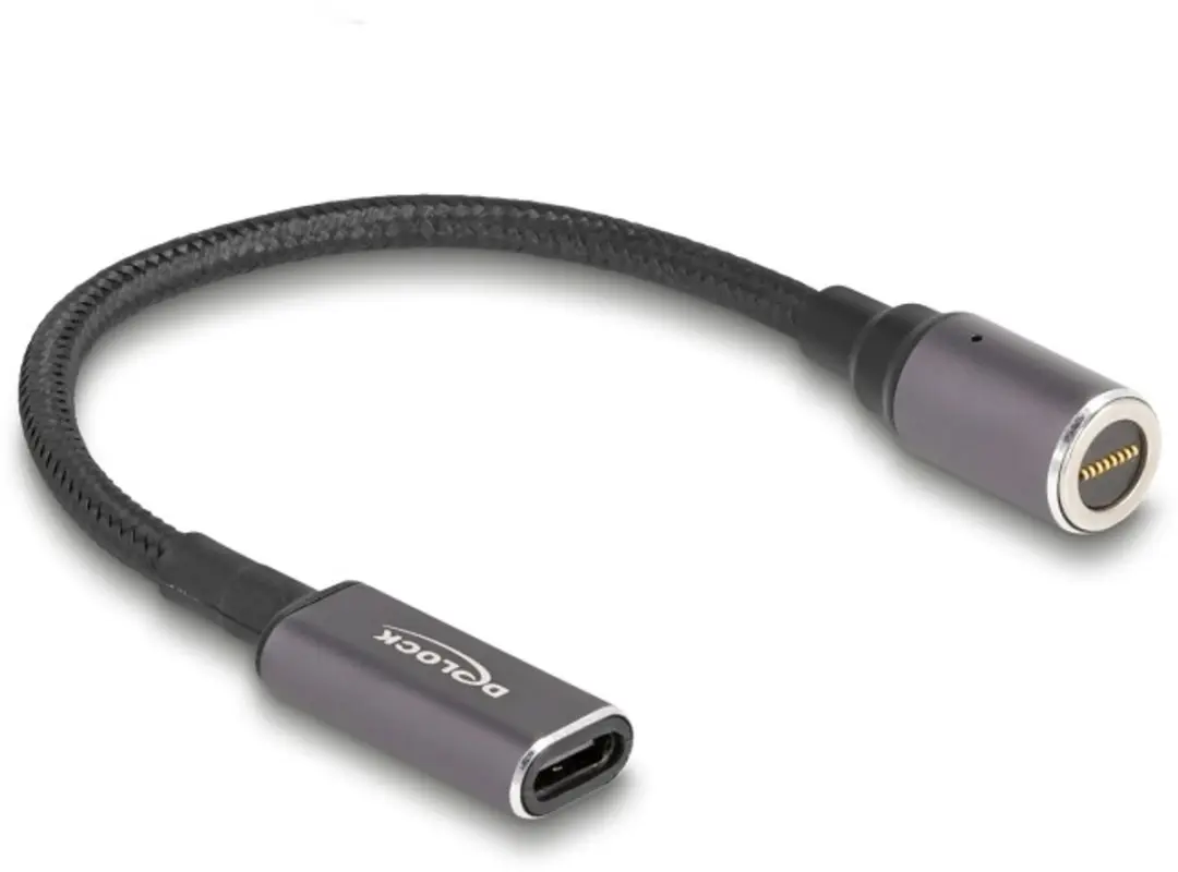 Delock USB-C Magnetische Laadadapter 0,15m - Zwart