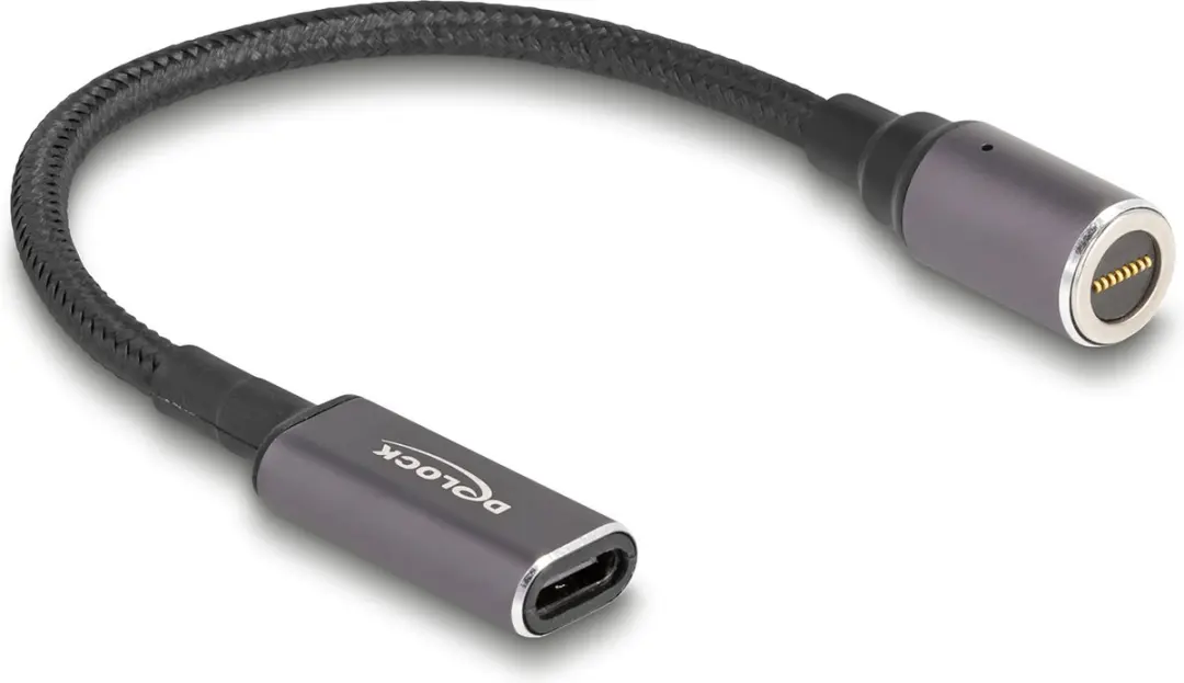 Delock USB-C Magnetische Laadadapter 0,15m - Zwart