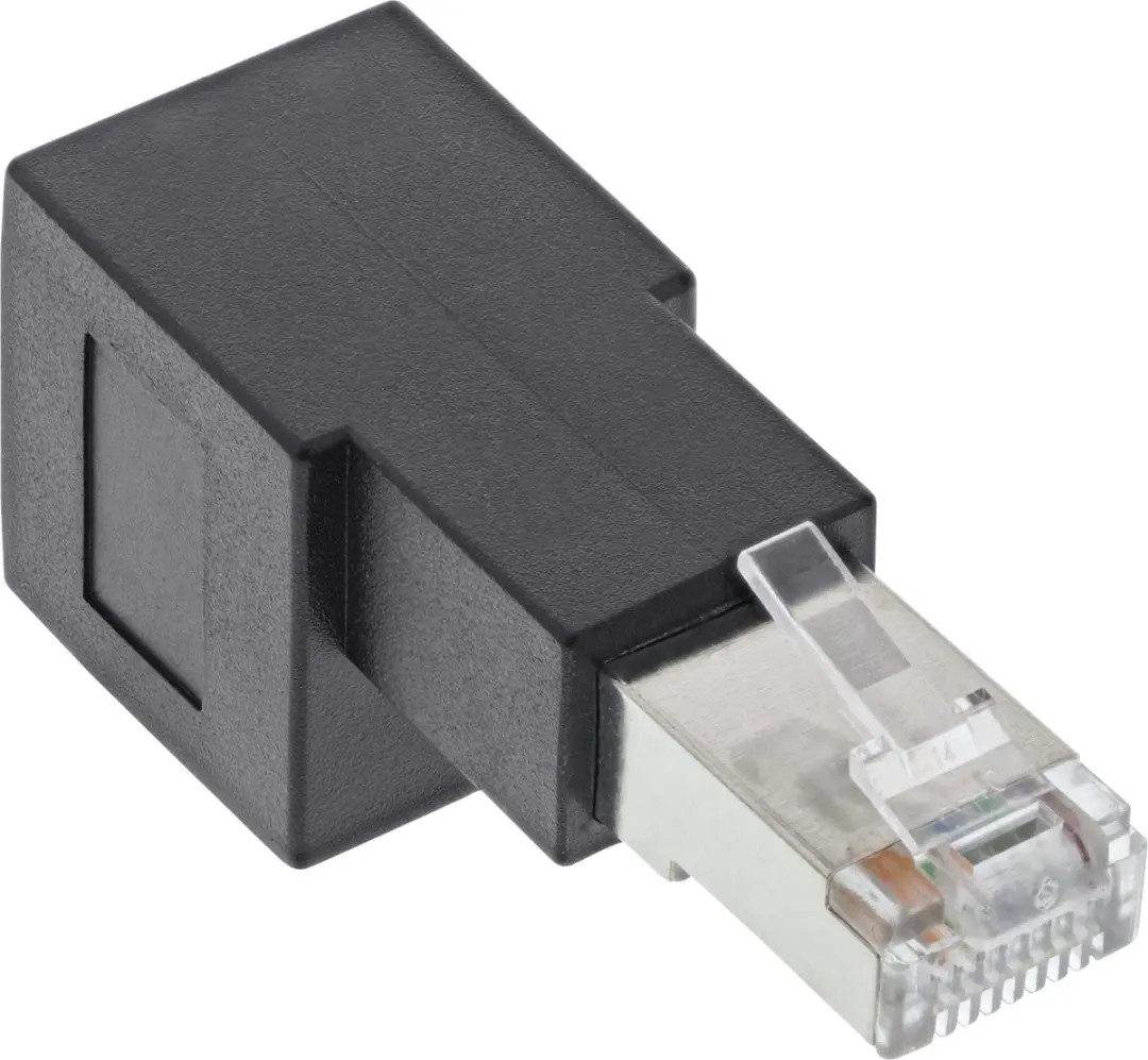 InLine STP CAT6a RJ45 Haakse Adapter - 10Gbit - Zwart