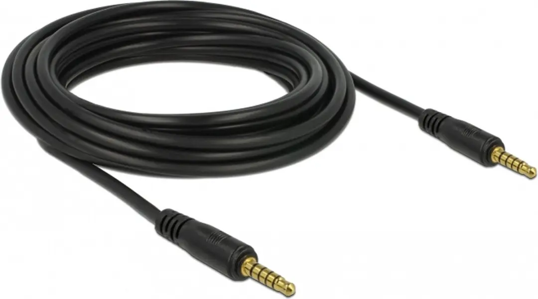 Delock 3,5mm Jack 5-polig Audiokabel 5m - Zwart