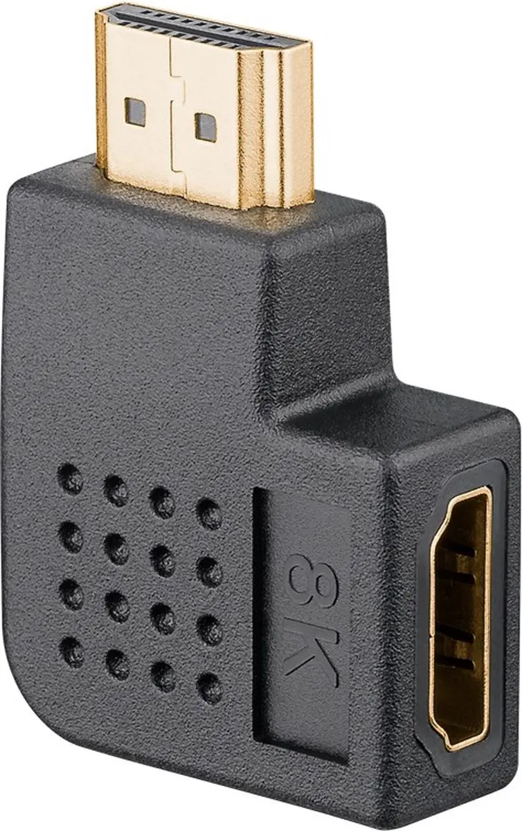 Goobay HDMI 2.1 Adapter Haaks Links 8K60Hz - Zwart