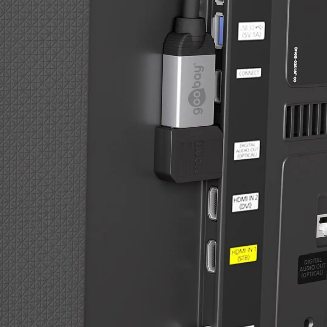 Goobay HDMI 2.1 Adapter Haaks Links 8K60Hz - Zwart