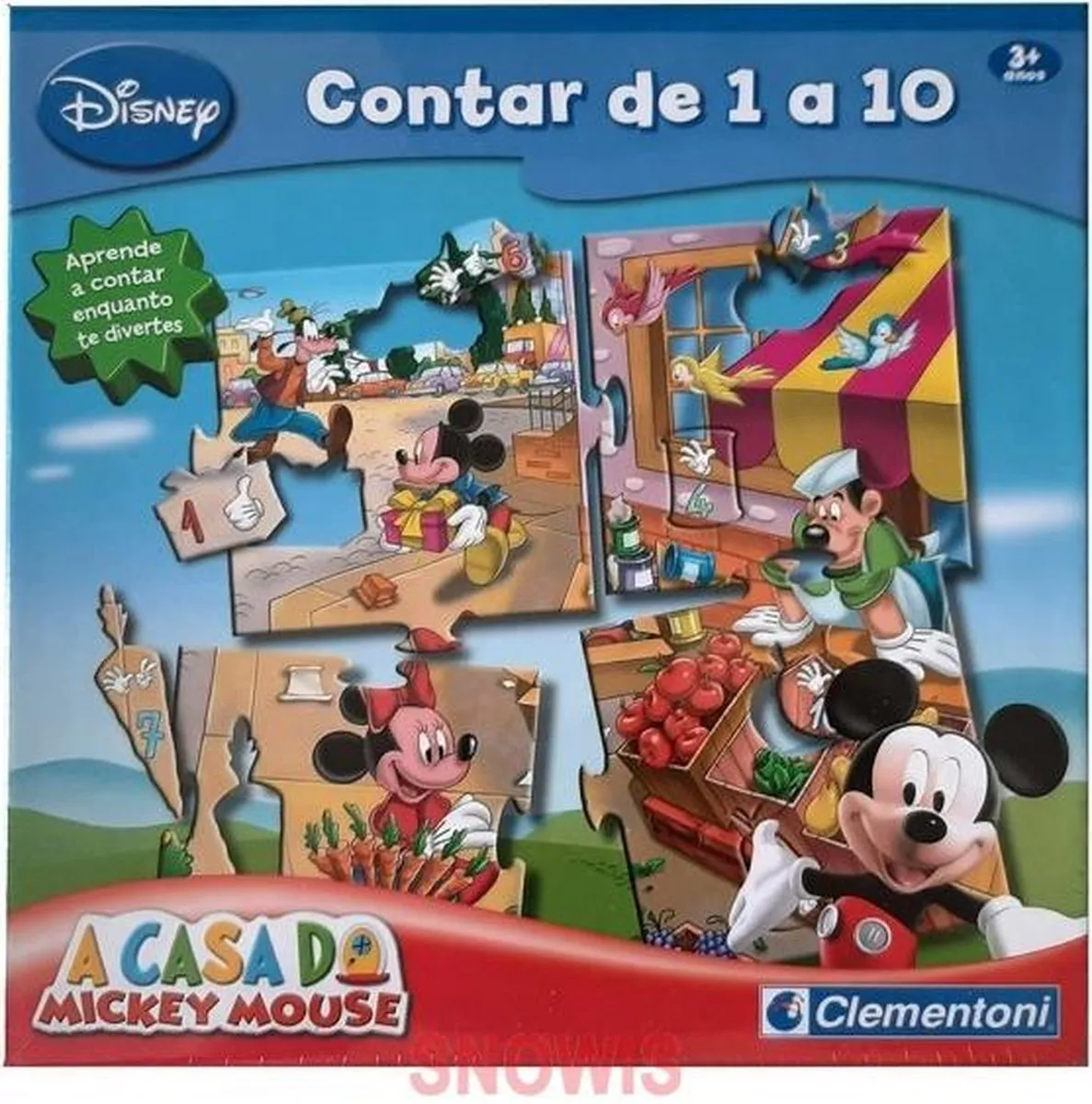 Clementoni Mickey's Clubhuis Puzzel - 10 Stuks - Blauw