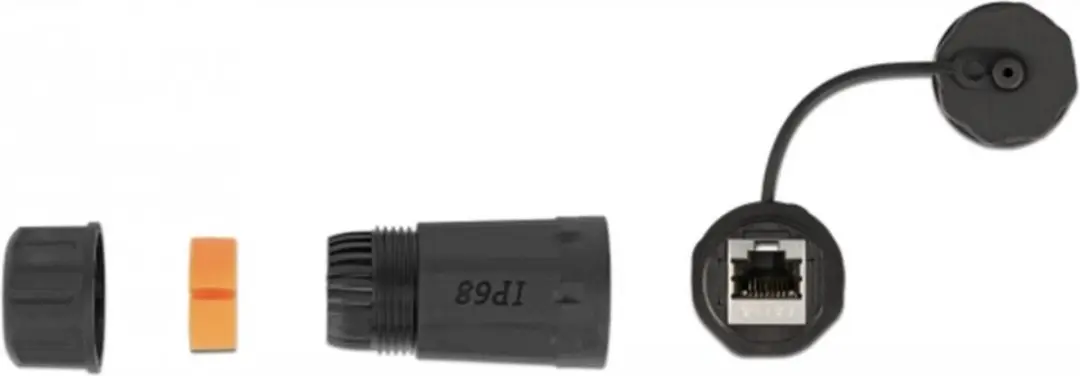 Delock RJ45 Bus-naar-Bus Kabelverbinder Cat.6A - Zwart/Oranje