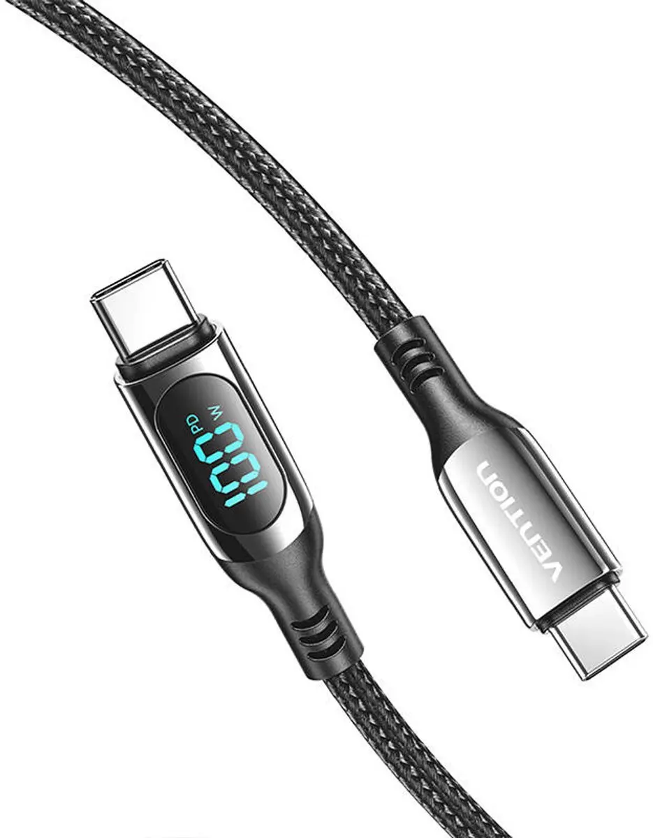 Vention Taybav USB-C naar USB-C Kabel 100W 1,2m - Zwart