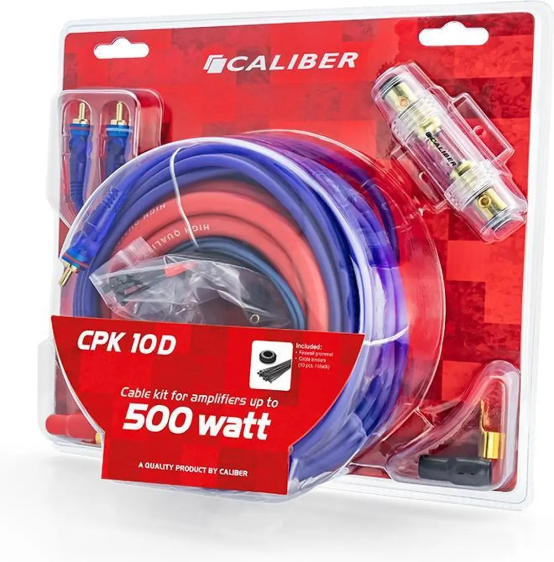 Caliber CPK10D Kabelset Subwoofer Auto - 10mm² Rood