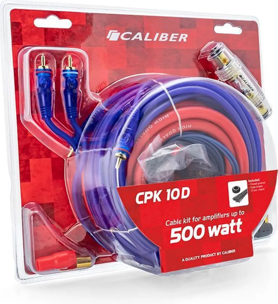 Caliber CPK10D Kabelset Subwoofer Auto - 10mm² Rood