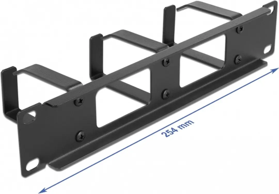 Delock 10 inch Doorvoerpaneel 1U - 3 Kabelogen - Zwart