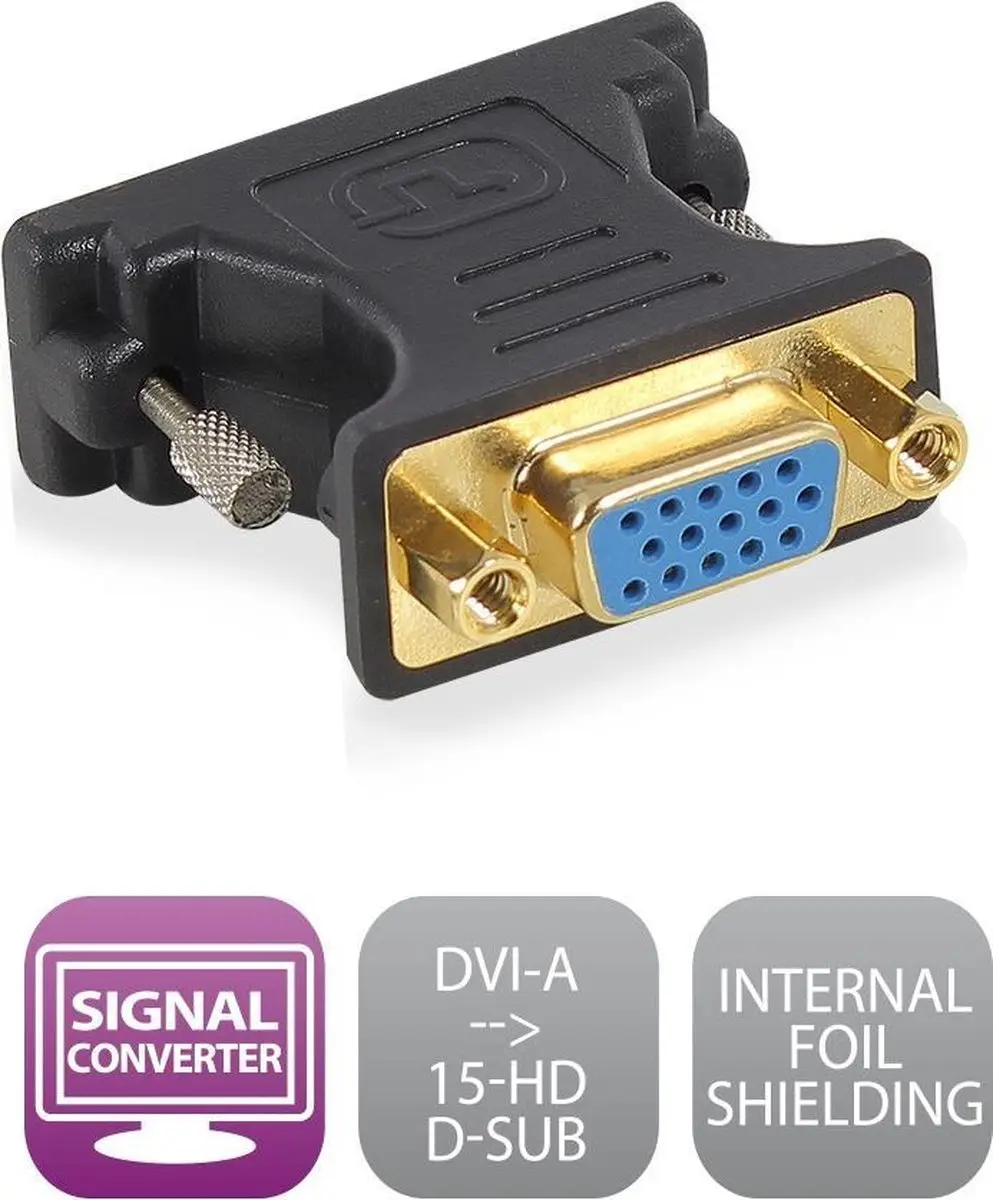 Ewent DVI-A naar VGA Adapter EW9850 - Zwart