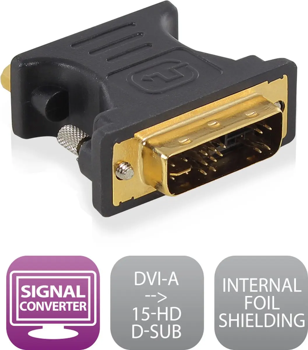 Ewent DVI-A naar VGA Adapter EW9850 - Zwart