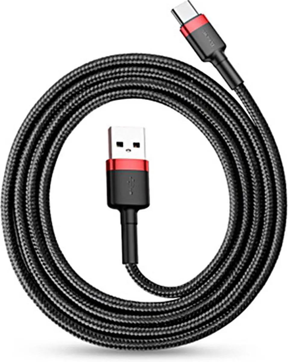 Baseus USB-C Kabel 3m - Zwart/Rood
