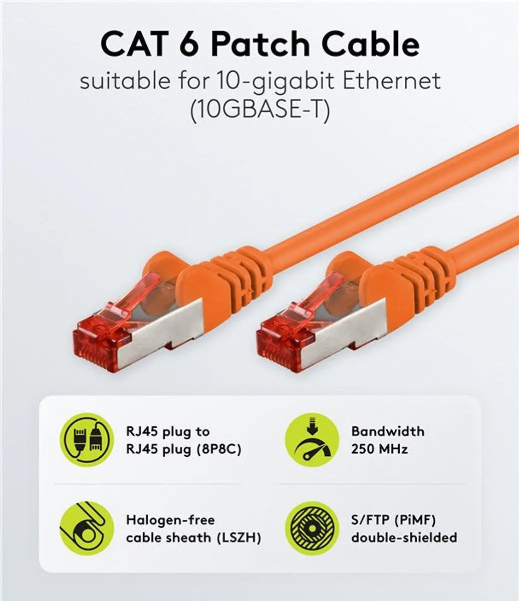Goobay Wentronic 93469 Cat 6 UTP-kabel 10m - Oranje