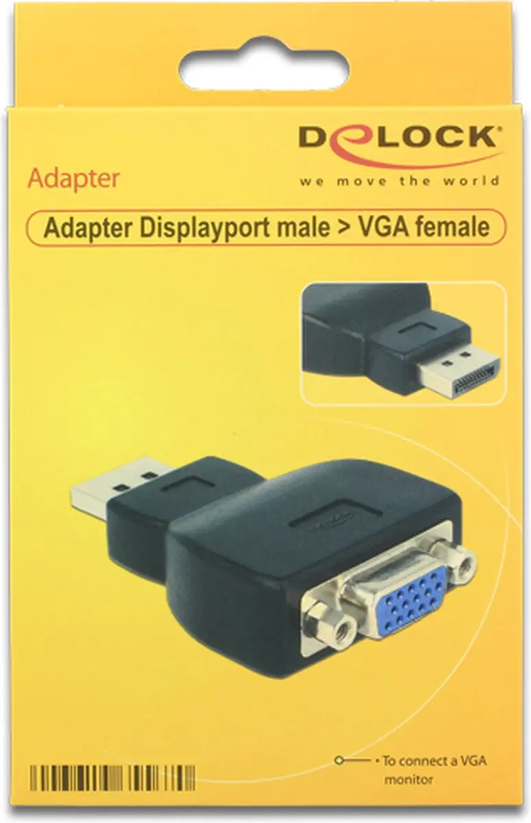 Delock DisplayPort naar VGA Adapter DP1.2 1920x1200 - Zwart