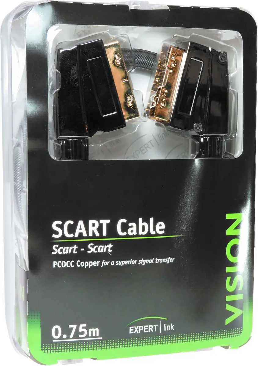 Konig PAV-1040-0.75 SCART-kabel 75cm - Vergulde connectoren