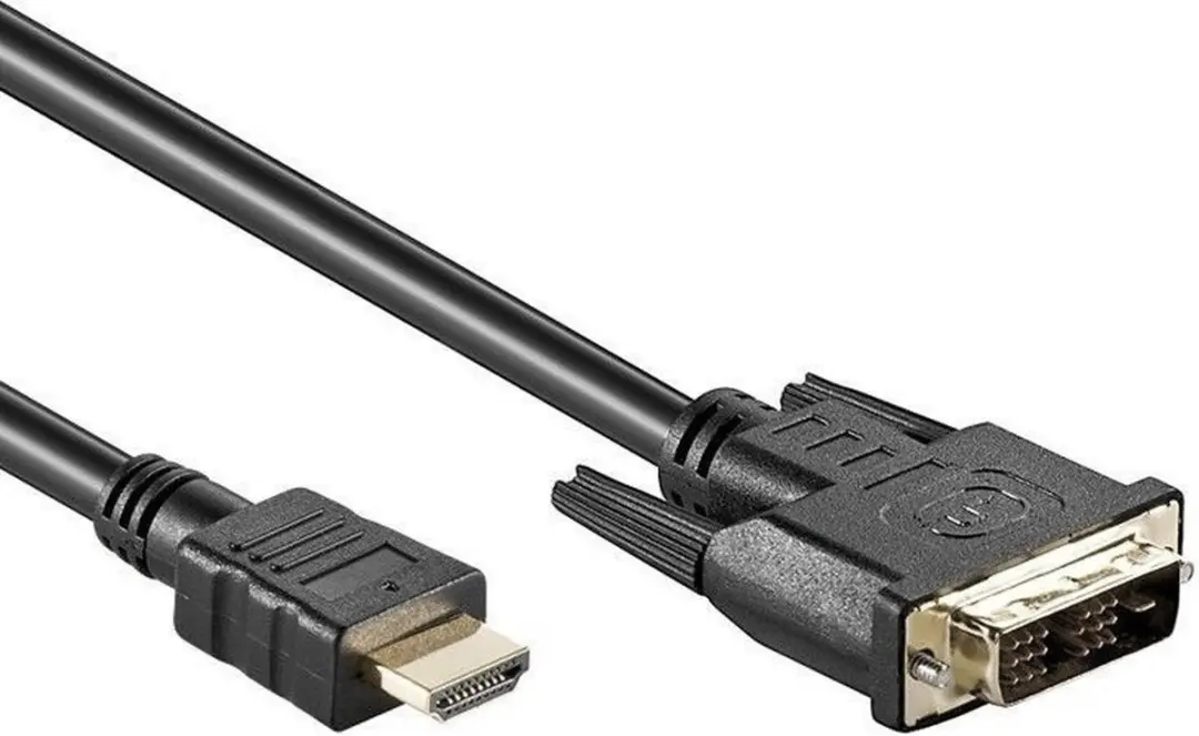 Goobay DVI-D/HDMI Vergulde Kabel - Zwart
