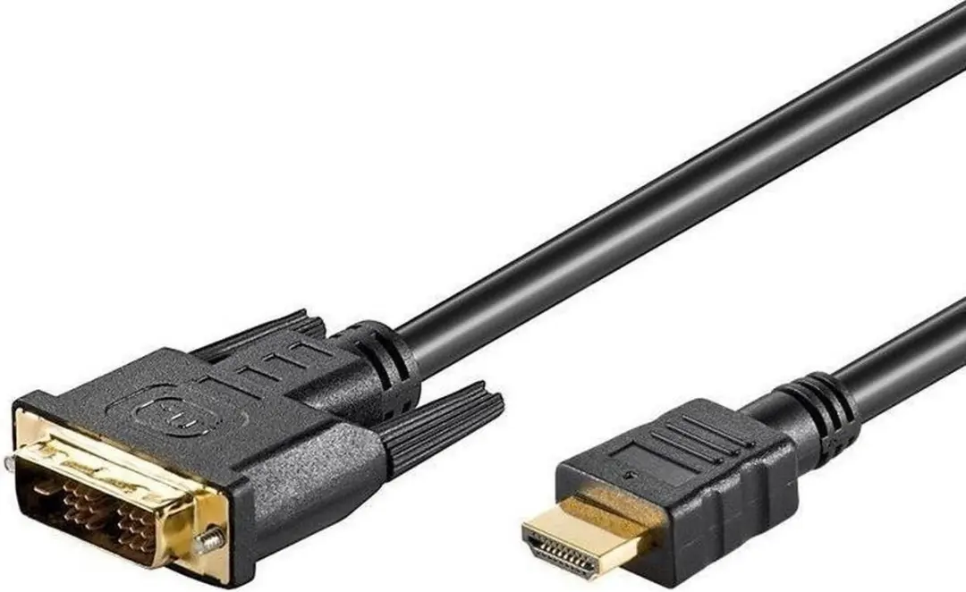 Goobay DVI-D/HDMI Vergulde Kabel - Zwart