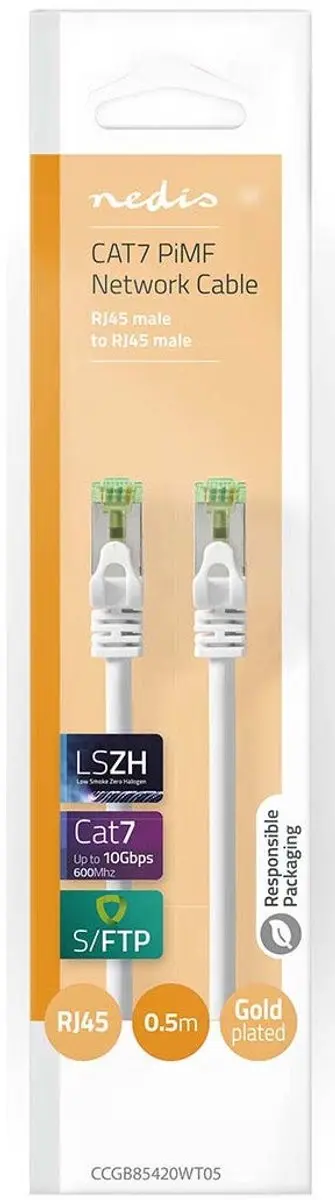 Nedis CAT7 Netwerkkabel CCGB85420WT05 - 0,5m - Wit