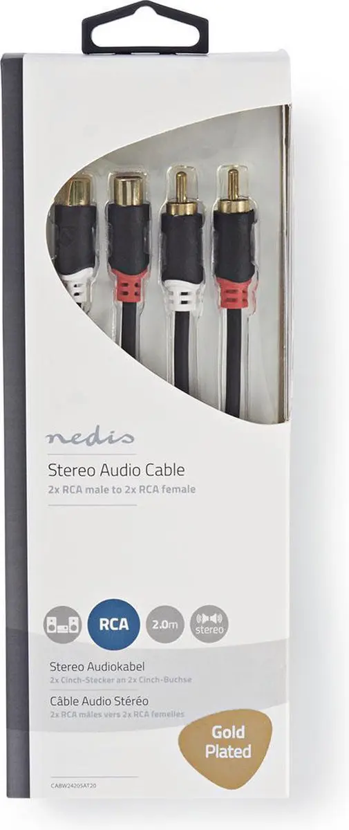 Nedis Stereo-Audiokabel RCA 2.0m - Verguld - Antraciet