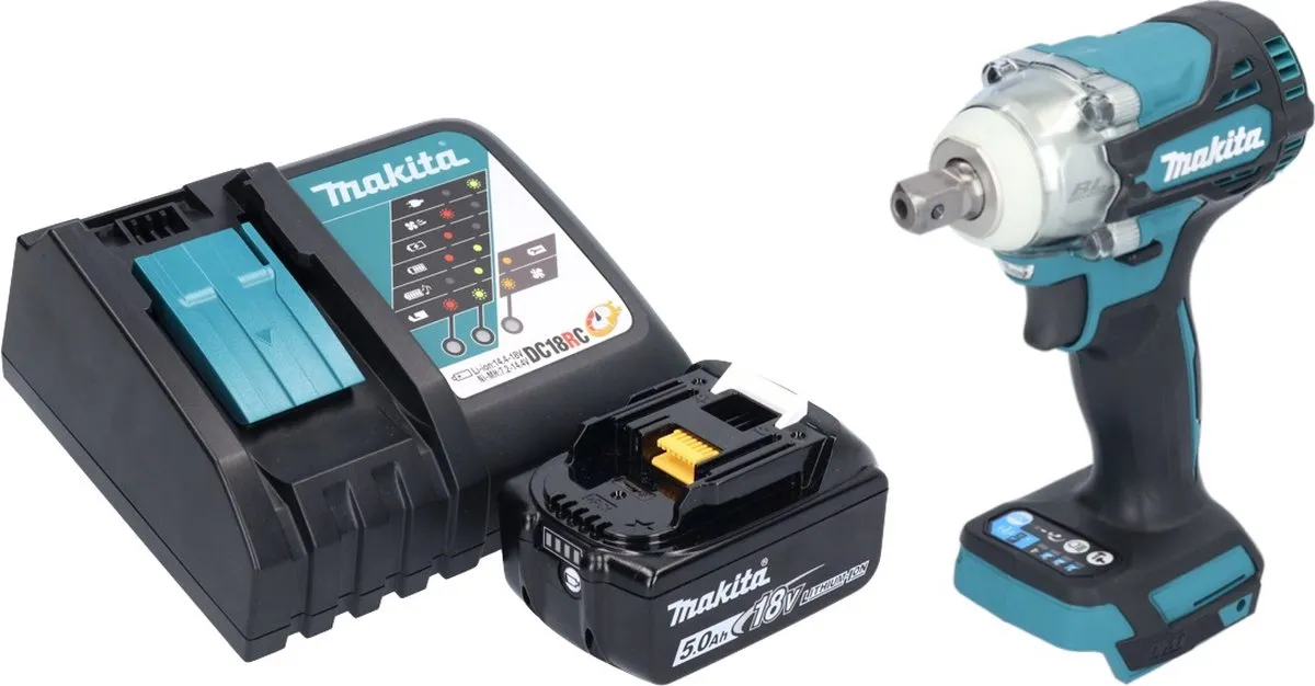 Makita DTW301RT1 Accu Slagmoersleutel 18V 330Nm - 5.0Ah - afbeelding 4 van 5