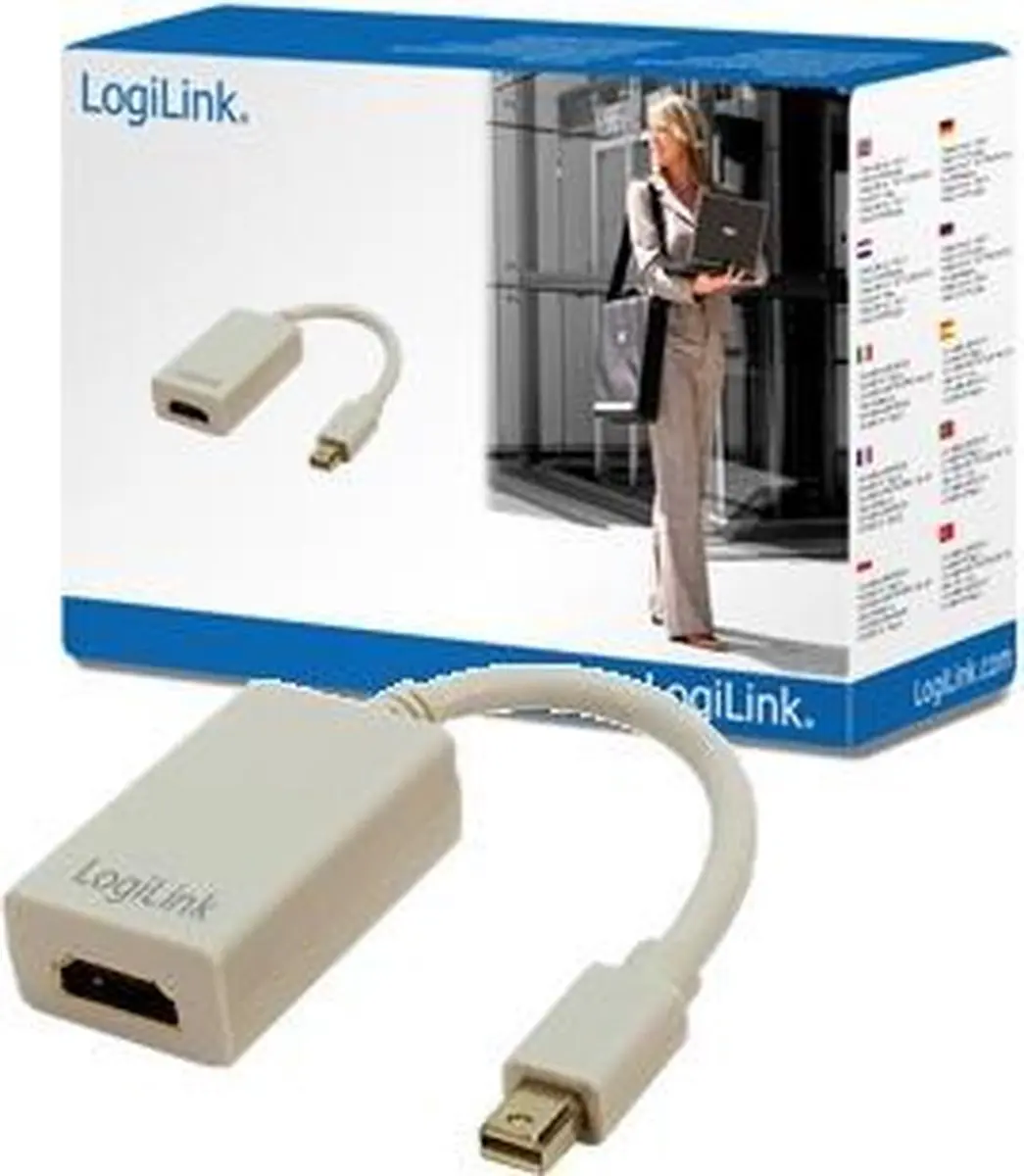 Logilink Mini DisplayPort naar HDMI Adapter 0,1m - Wit