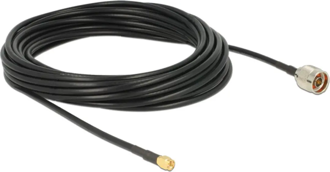 Delock SMA Kabel RG58 50 Ohm - 10m - Zwart