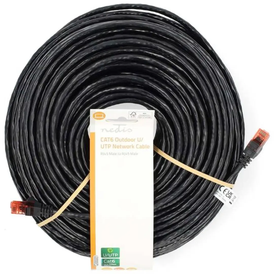 Nedis CAT6 Netwerkkabel RJ45 20m - Buitenshuis Zwart - afbeelding 6 van 6