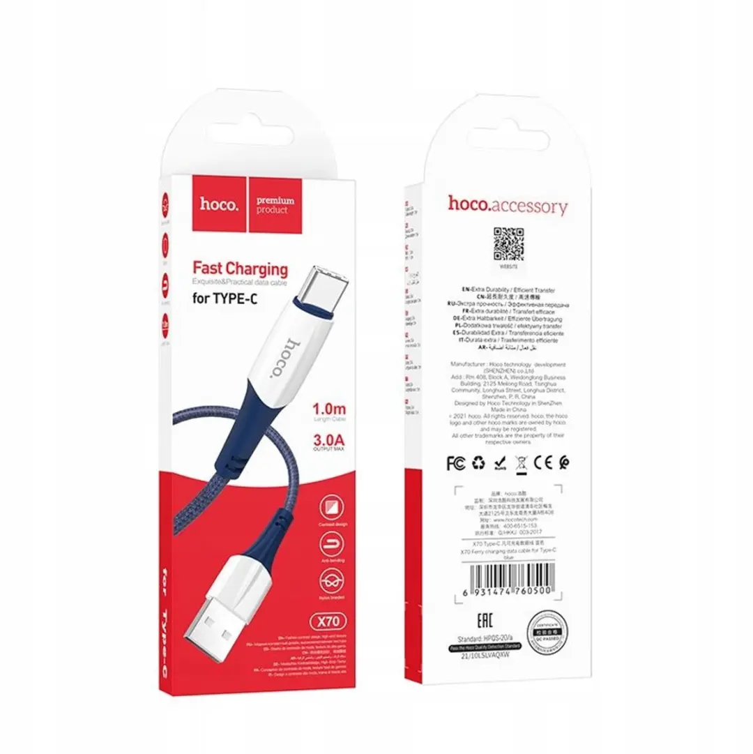 Hoco Ferry X70 USB-A naar USB-C Kabel 1m