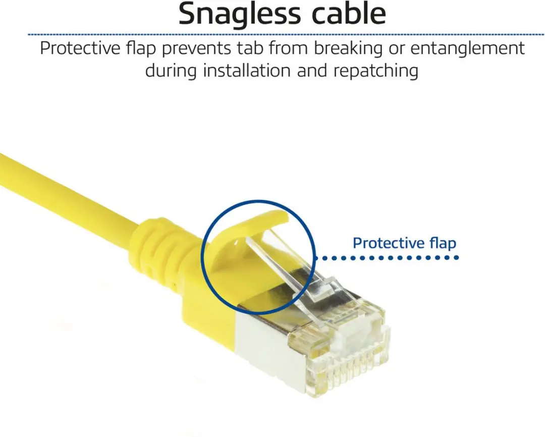 ACT DC7830 Netwerkkabel Cat6a Geel 0,15m - Snagless