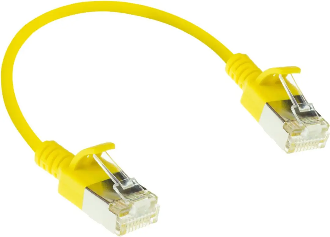 ACT DC7830 Netwerkkabel Cat6a Geel 0,15m - Snagless