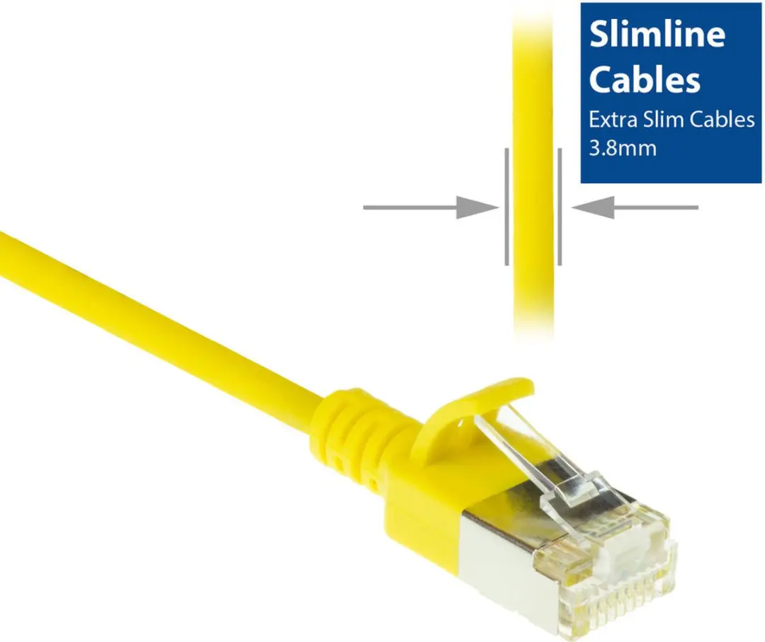 ACT DC7830 Netwerkkabel Cat6a Geel 0,15m - Snagless