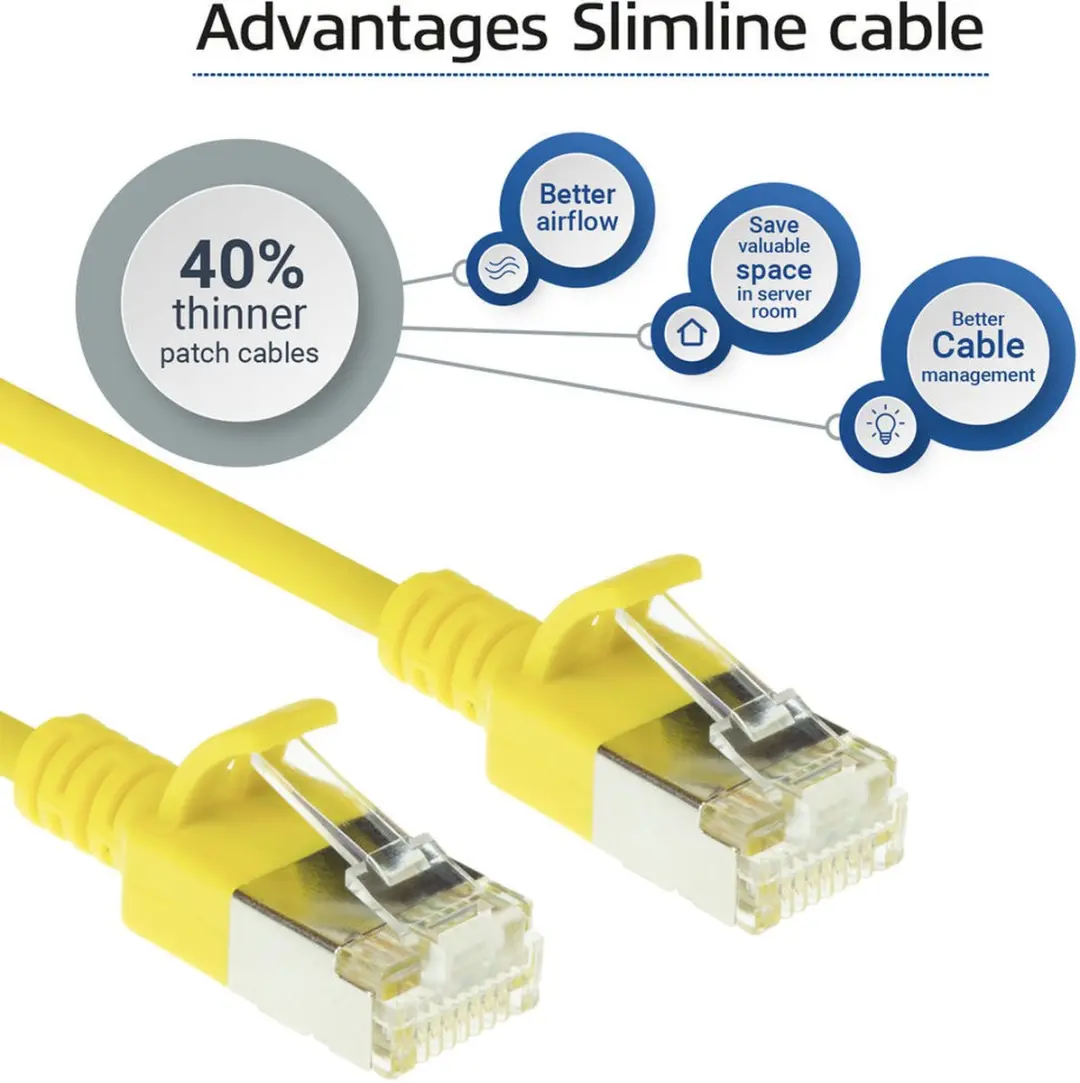 ACT DC7830 Netwerkkabel Cat6a Geel 0,15m - Snagless - afbeelding 6 van 6