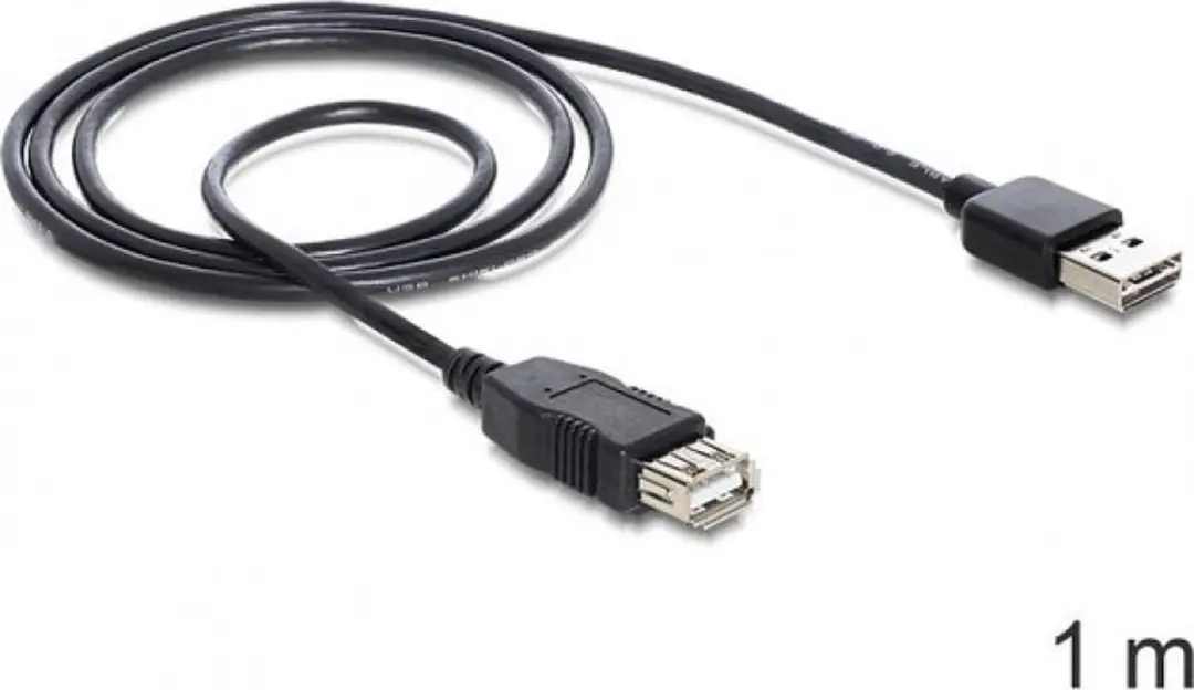 Delock EASY-USB 2.0-A USB 2.0-A Kabel 1m - Zwart - afbeelding 6 van 6