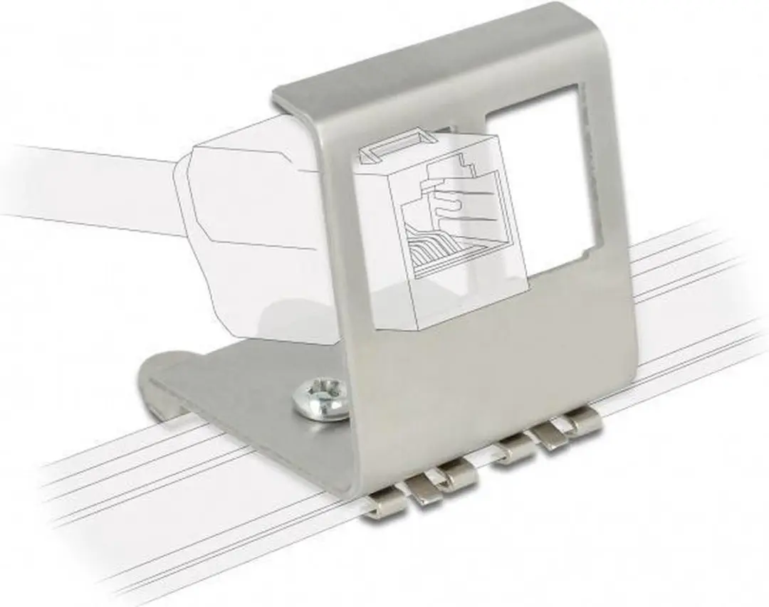 Delock DIN-Rail Frame 2x Keystone Modules - RVS Grijs