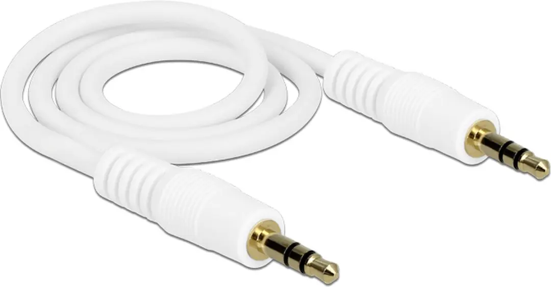 Delock 3,5mm Jack Stereo Audiokabel - Verguld/Wit - 0,5m