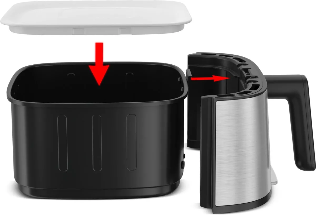 Tefal Easy Fry Silence Deluxe EY552D Airfryer 1670W - 5L - Zwart/RVS - afbeelding 6 van 6
