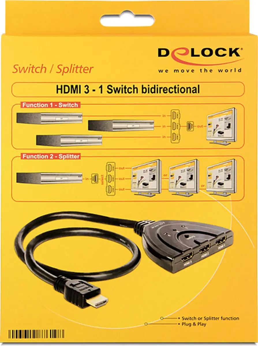 HDMI 3 - 1 schakelaar Bidirectionele 4K 30 Hz