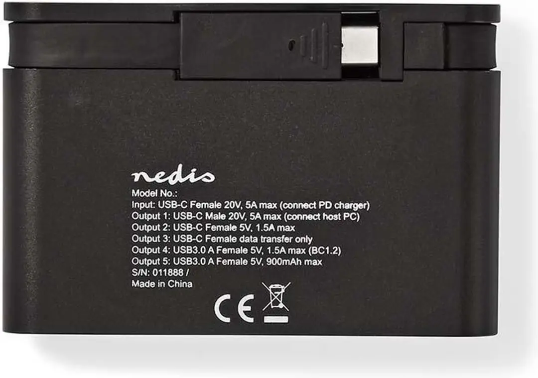 Nedis TCARF250BK USB Multi-Port Adapter - 2x USB-A/2x USB-C - Zwart