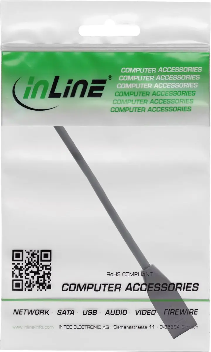 InLine RJ45 Interface Bescherming Cat.6A 0,2m - Zwart