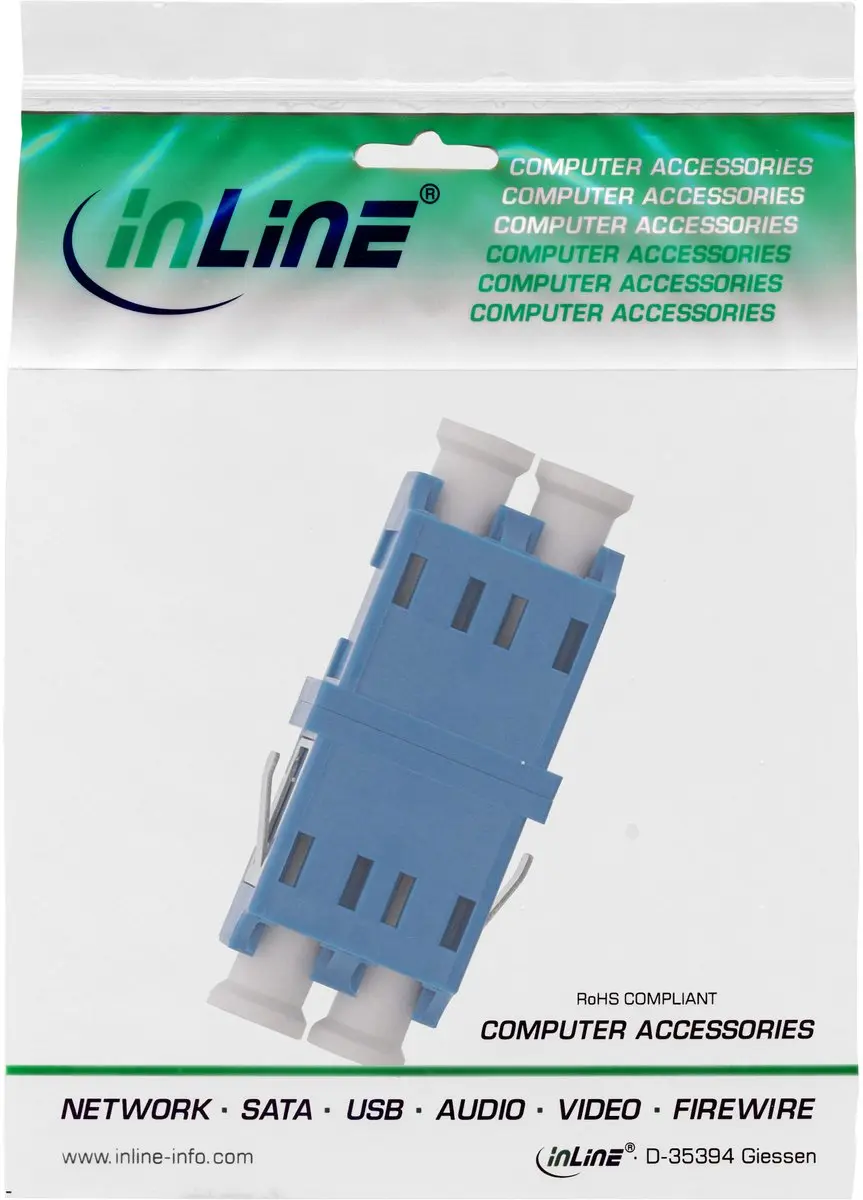 InLine LC Duplex Single Mode Kabelkoppelstuk - Blauw
