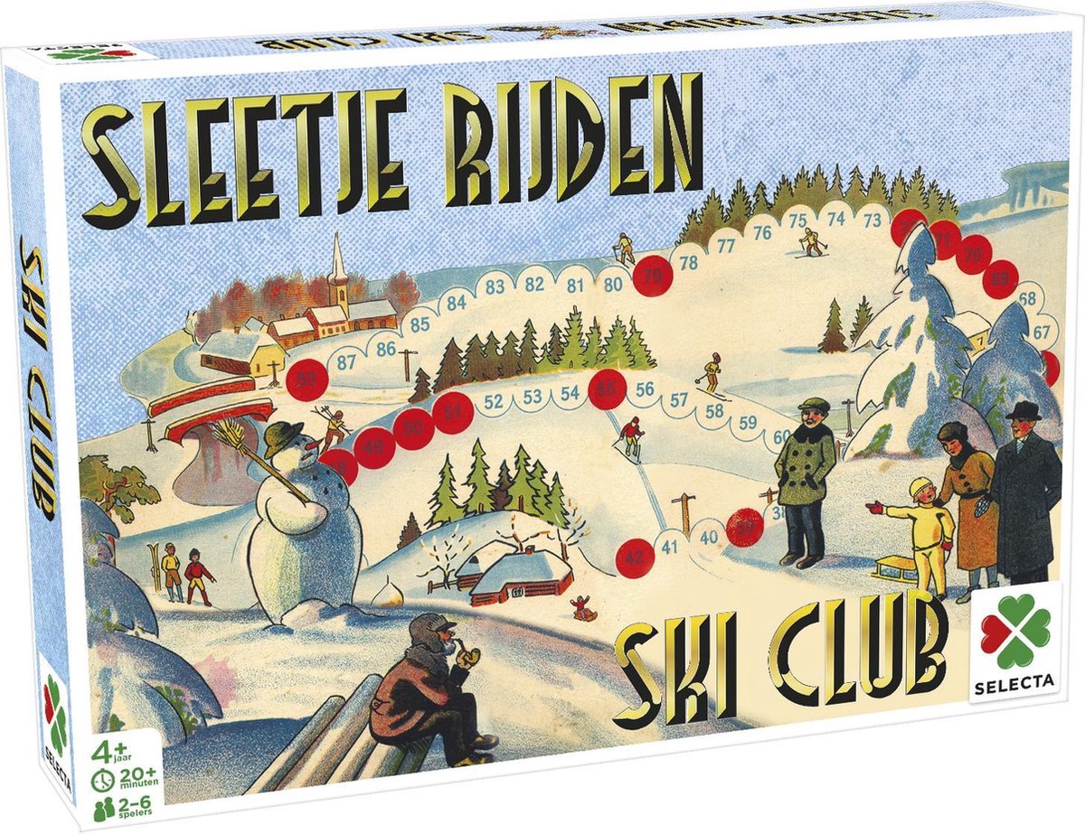 Tactic Spellen van Toen: Sleetje Rijden / Ski Club – Bordspel – Familiespel – Vanaf 4 jaar – 2-6 spelers